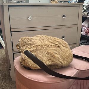 Y2K Juicy Couture Tan Fur Shoulder Bag